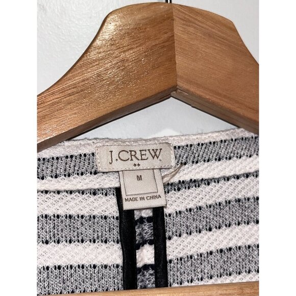 J.Crew Black & White Long Sleeve Striped Tweed  Women's Blazer Jacket Size M - Picture 8 of 16